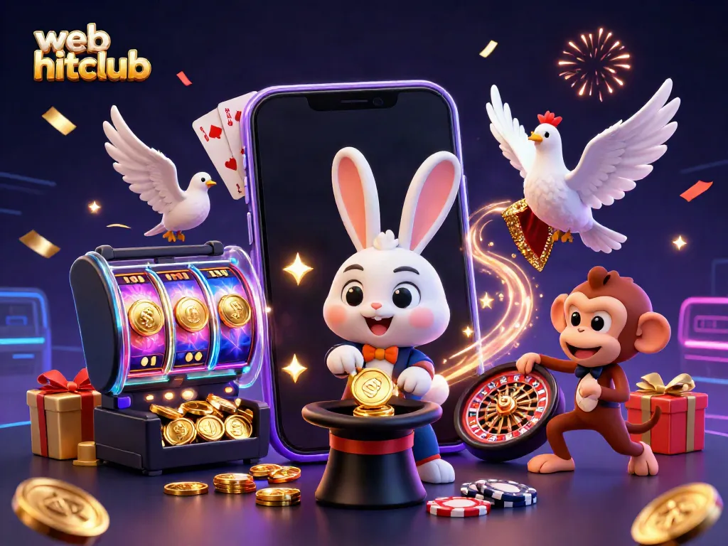 Play slot games with top characters while exploring web hitclub's thrilling casino atmosphere.