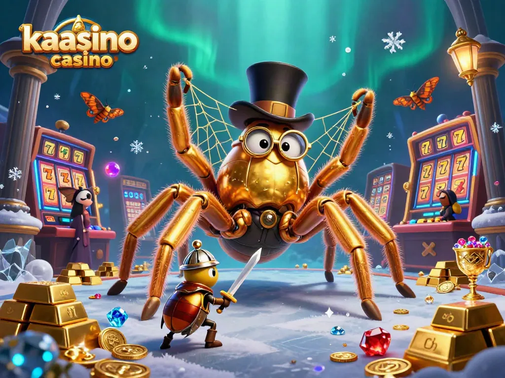 Kaasino casino cartoon illustration with vibrant gaming atmosphere, showcasing character interactions and casino elements.